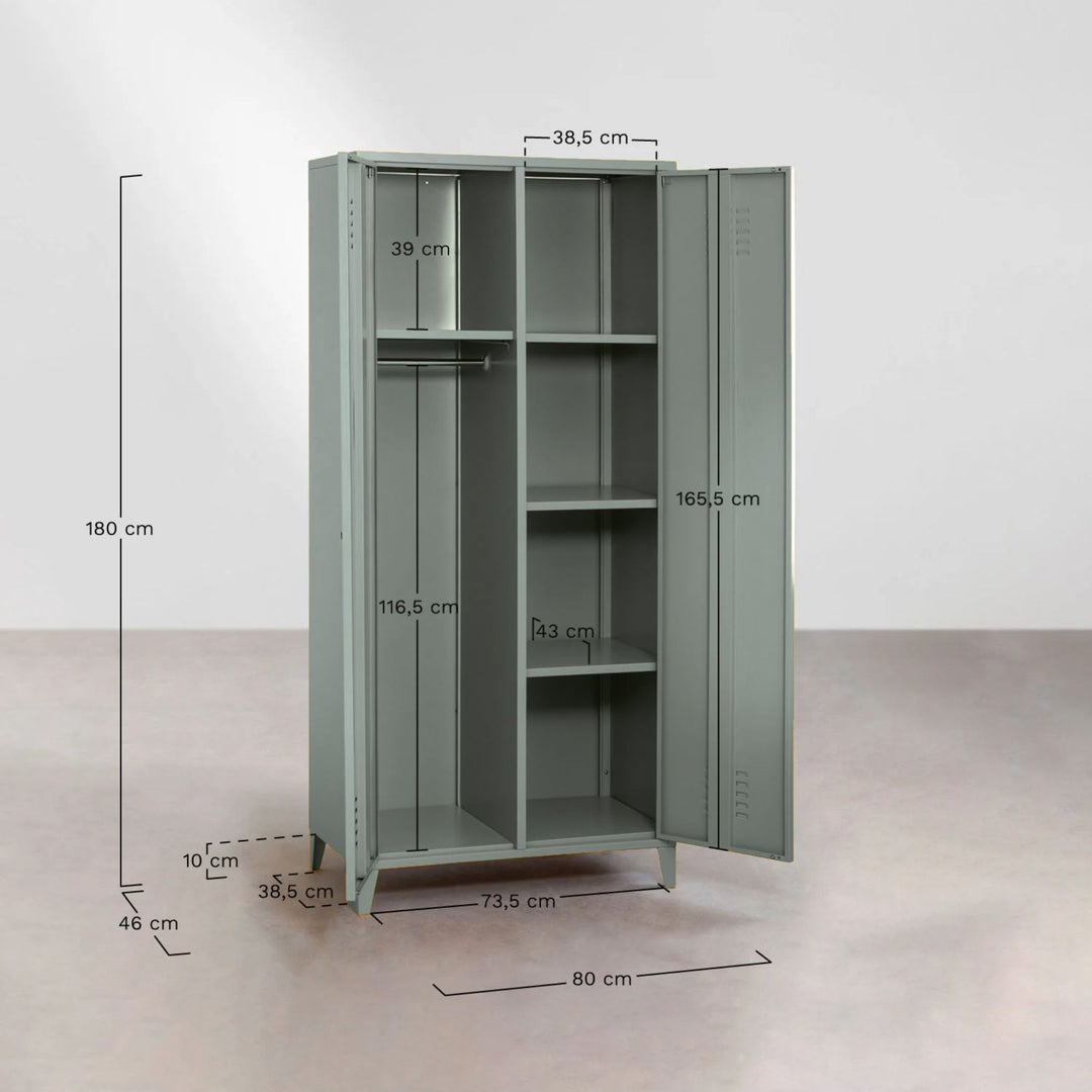 Armoire vestiaire SKLUM Pohpli 2 portes en acier vert kaki