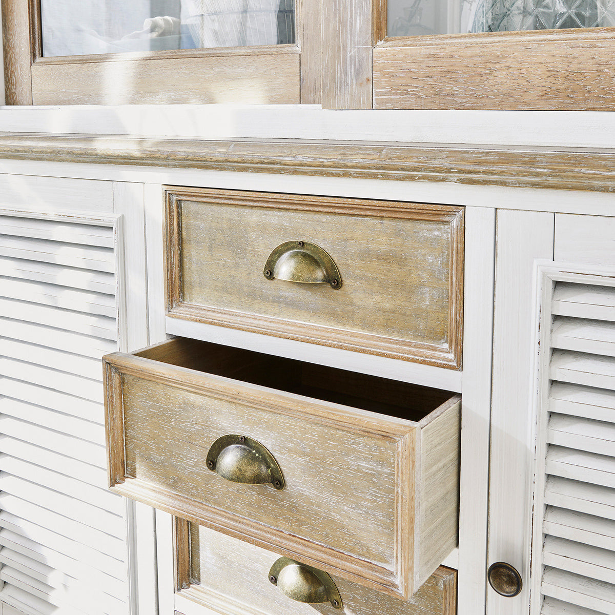 Armoire LOBERON Moosehide blanc et marron — photo produit