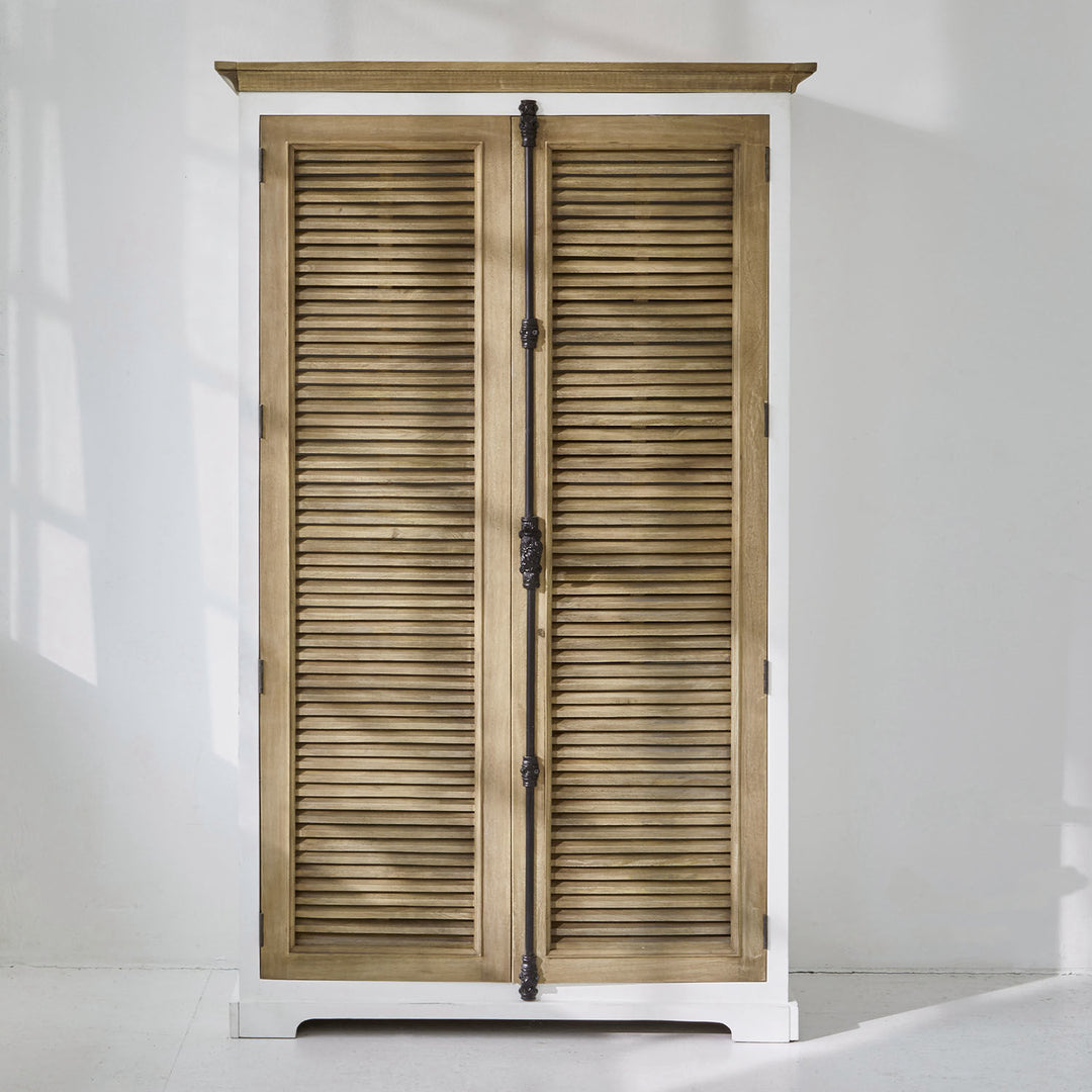 Armoire LOBERON Comtois en bois marron blanc — photo produit