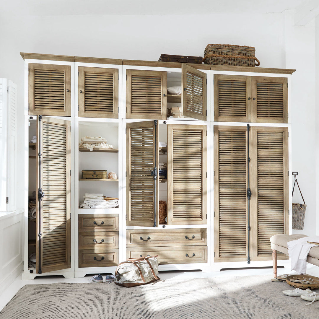 Armoire LOBERON Comtois en bois marron blanc — photo produit