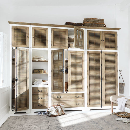 Armoire LOBERON Comtois en bois marron blanc — photo produit