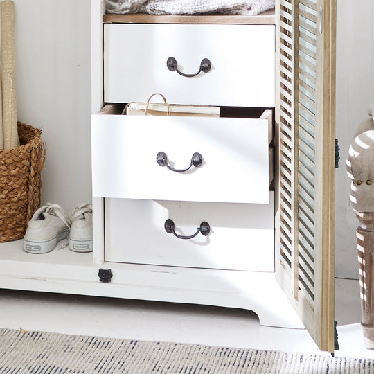 Armoire LOBERON Comtois en bois marron blanc — photo produit