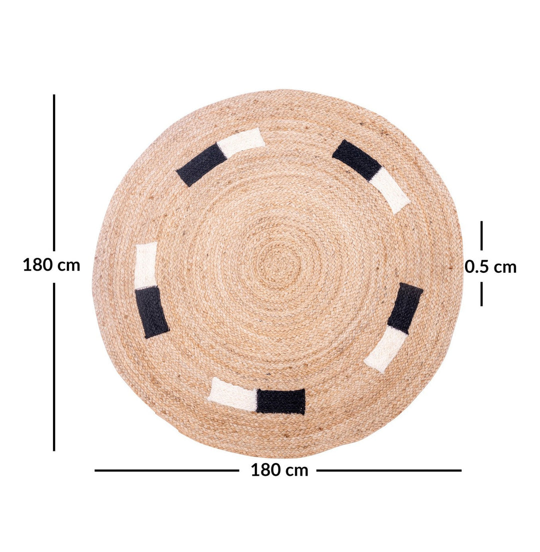 Tapis rond Nordlys en jute naturelle tissée marron 180 x 180 cm OLAV