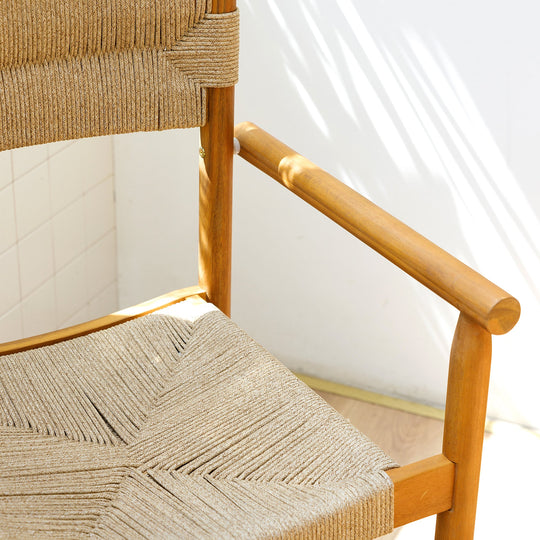 Lot de 2 chaises de jardin Nordlys en acacia massif et corde OVALLE