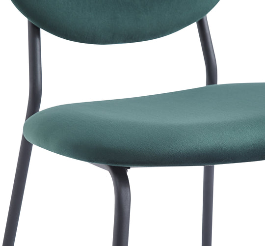 Lot de 2 chaises scandinaves Nordlys en métal et velours vert SUZUKA
