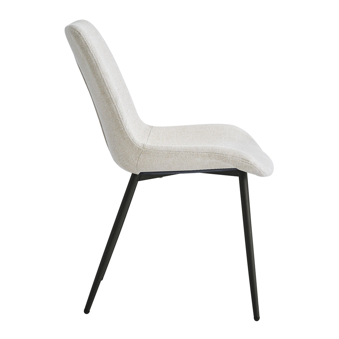 Lot de 2 chaises en métal et tissu beige