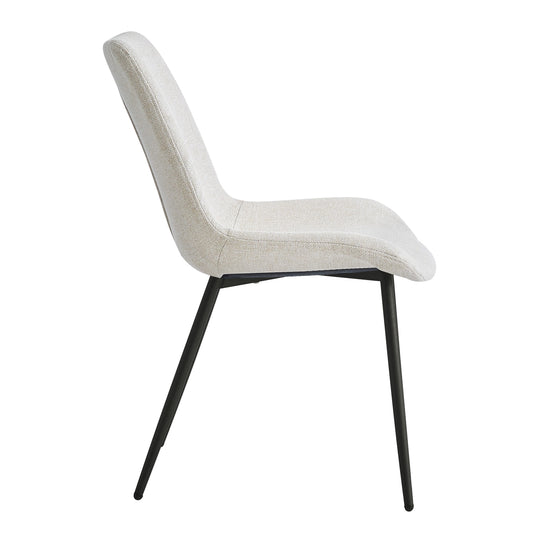 Lot de 2 chaises en métal et tissu beige