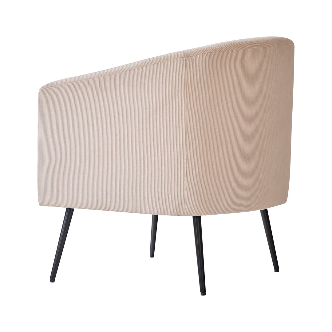 Fauteuil de salon Nordlys en métal et velours côtelé beige KIRUNA