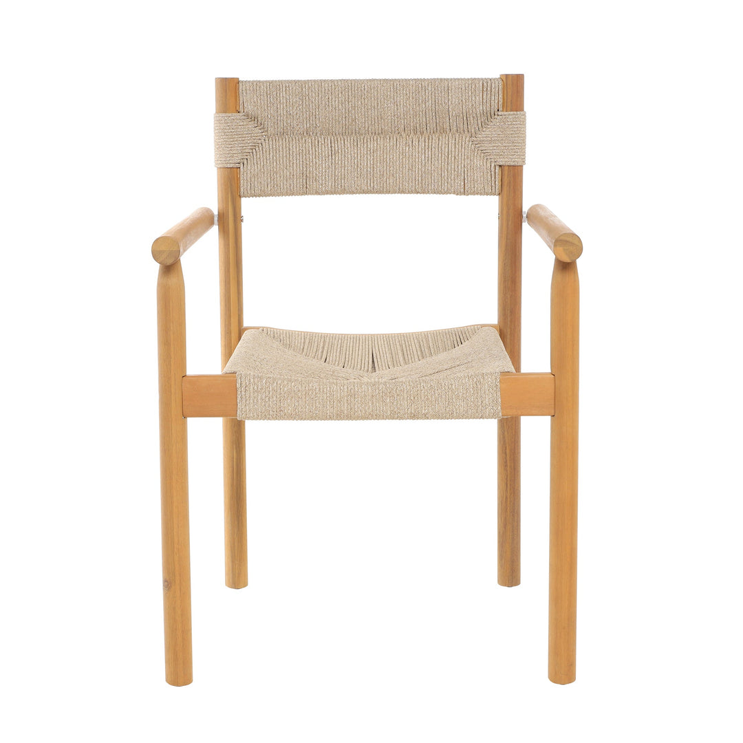 Lot de 2 chaises de jardin Nordlys en acacia massif et corde OVALLE