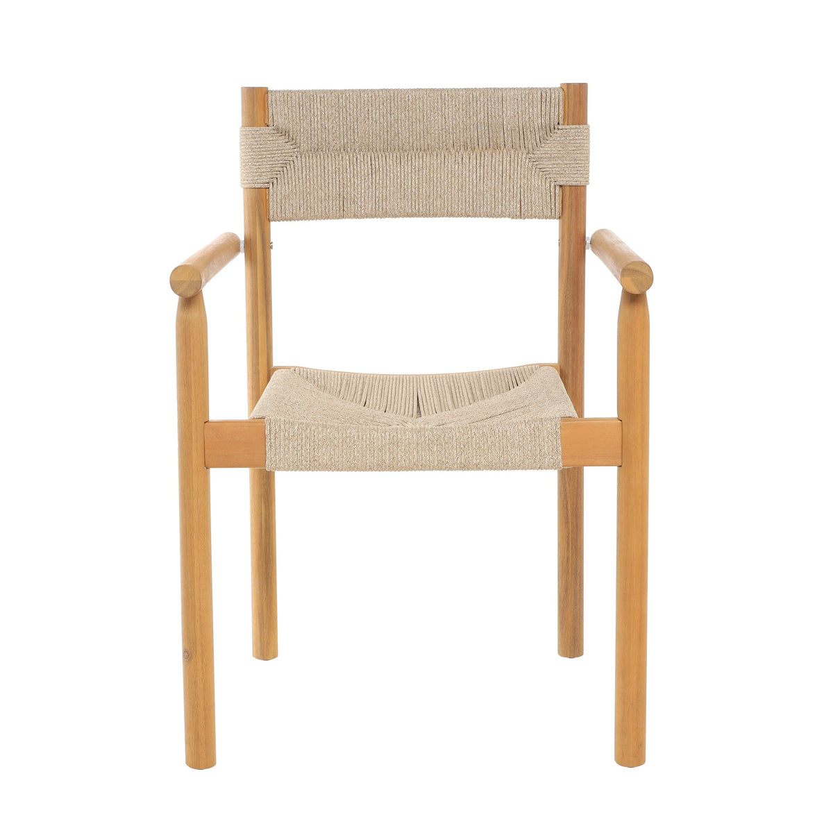Lot de 2 chaises de jardin Nordlys en acacia massif et corde OVALLE