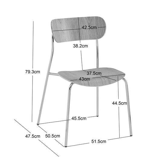Lot de 2 chaises industrielles en métal et bouclettes blanc
