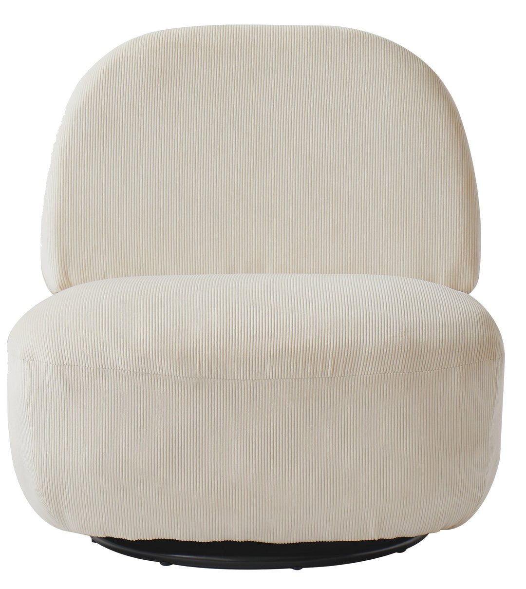 Fauteuil de salon pivotant Nordlys en velours côtelé beige KAMPALA