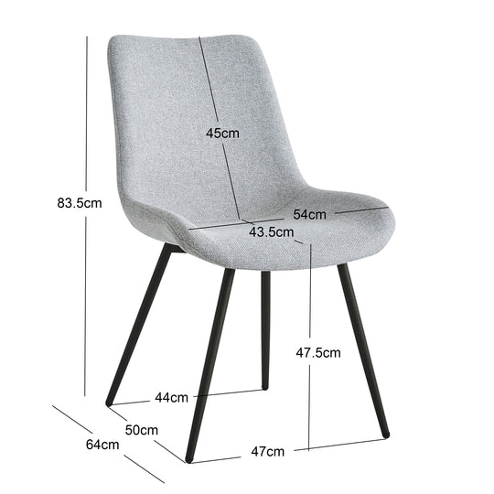 Lot de 2 chaises en métal et tissu beige