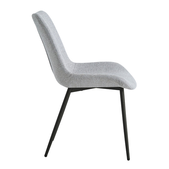 Lot de 2 chaises Nordlys en métal et tissu gris KOGE