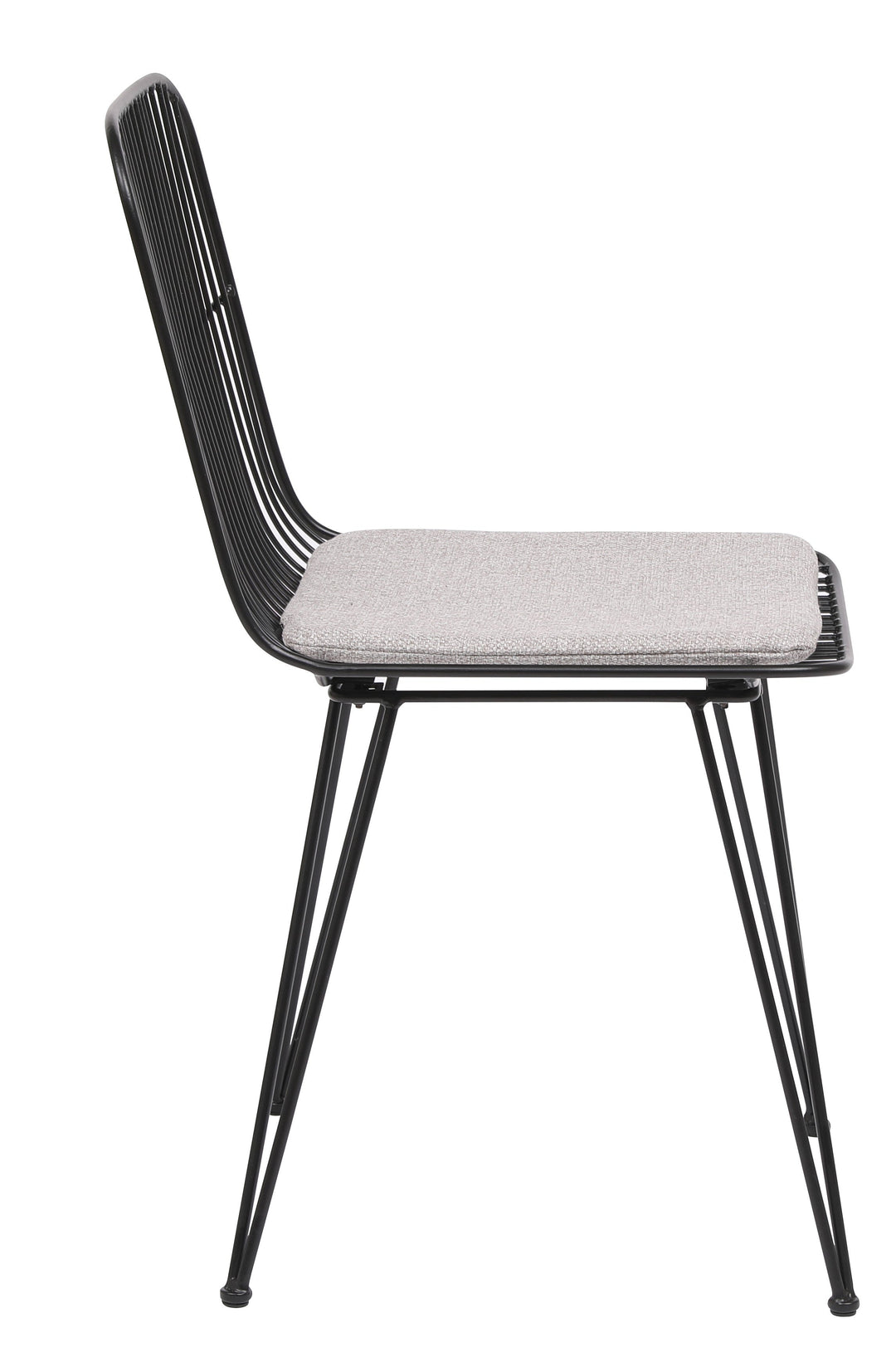 Lot de 2 chaises industrielles filaires Nordlys en métal noir CHESTER