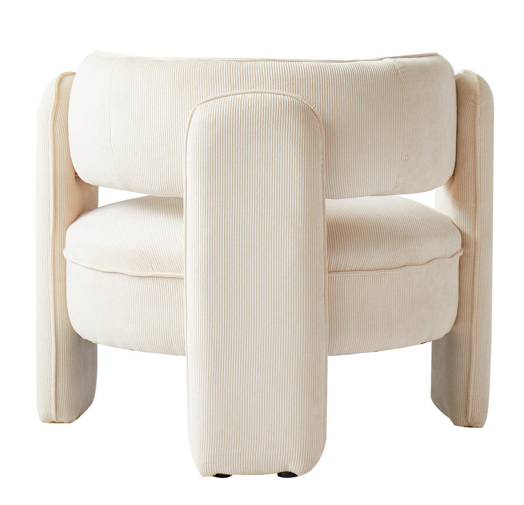 Fauteuil de salon Nordlys en velours côtelé beige BANGUI