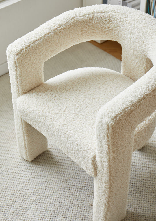 Fauteuil Nordlys en bouclettes blanches ARUSHA