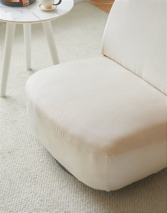 Fauteuil de salon pivotant Nordlys en velours côtelé beige KAMPALA