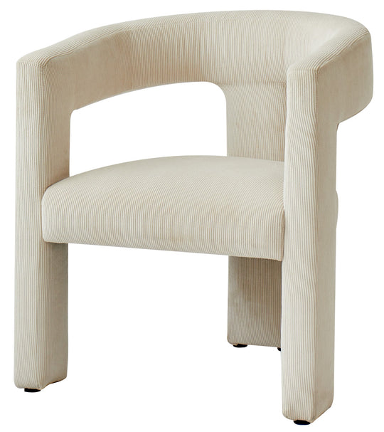 Fauteuil Nordlys en velours côtelé beige ARUSHA