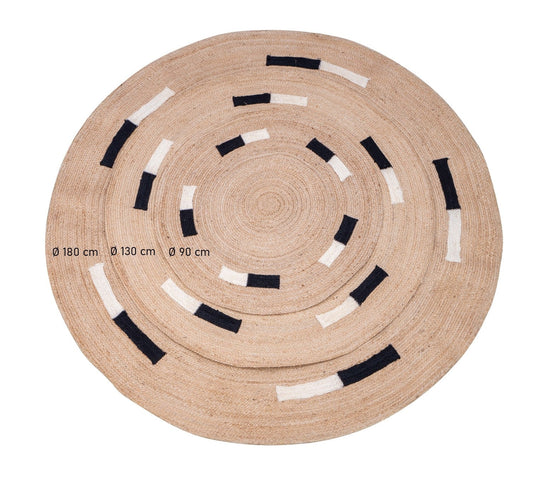 Tapis rond Nordlys en jute naturelle tissée marron 180 x 180 cm OLAV
