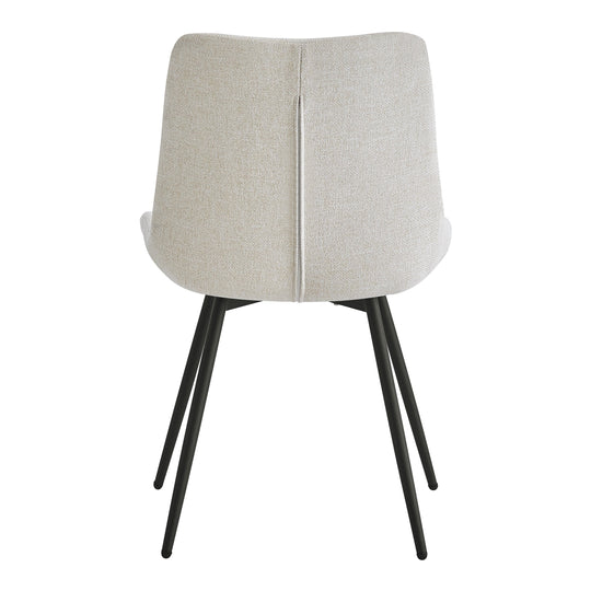 Lot de 2 chaises en métal et tissu beige