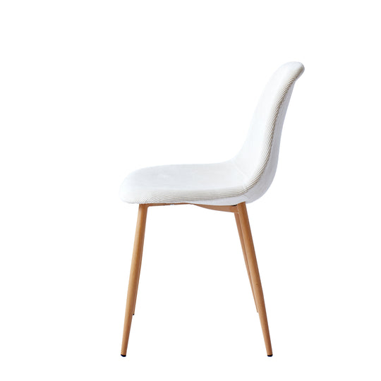 Lot de 4 chaises Nordlys en métal et velours côtelé beige COPENHAGEN