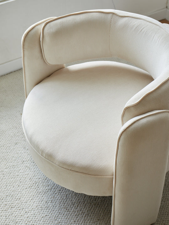 Fauteuil de salon Nordlys en velours côtelé beige BANGUI