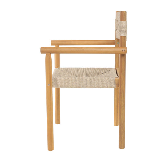 Lot de 2 chaises de jardin Nordlys en acacia massif et corde OVALLE