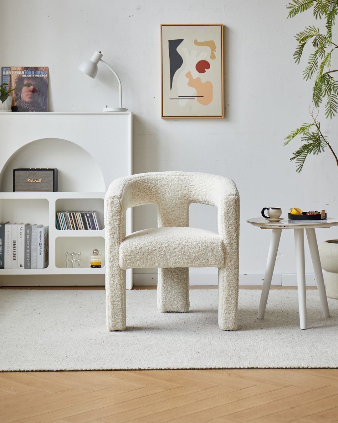 Fauteuil Nordlys en bouclettes blanches ARUSHA