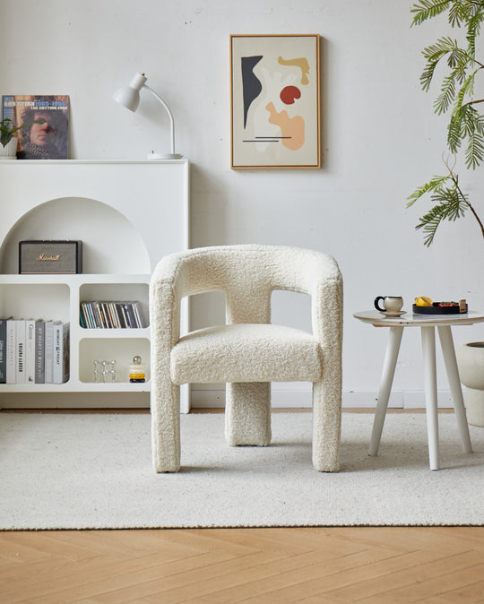 Fauteuil Nordlys en bouclettes blanches ARUSHA