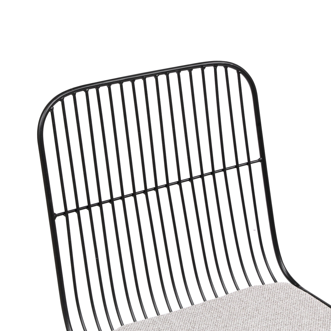Lot de 2 chaises industrielles filaires Nordlys en métal noir CHESTER