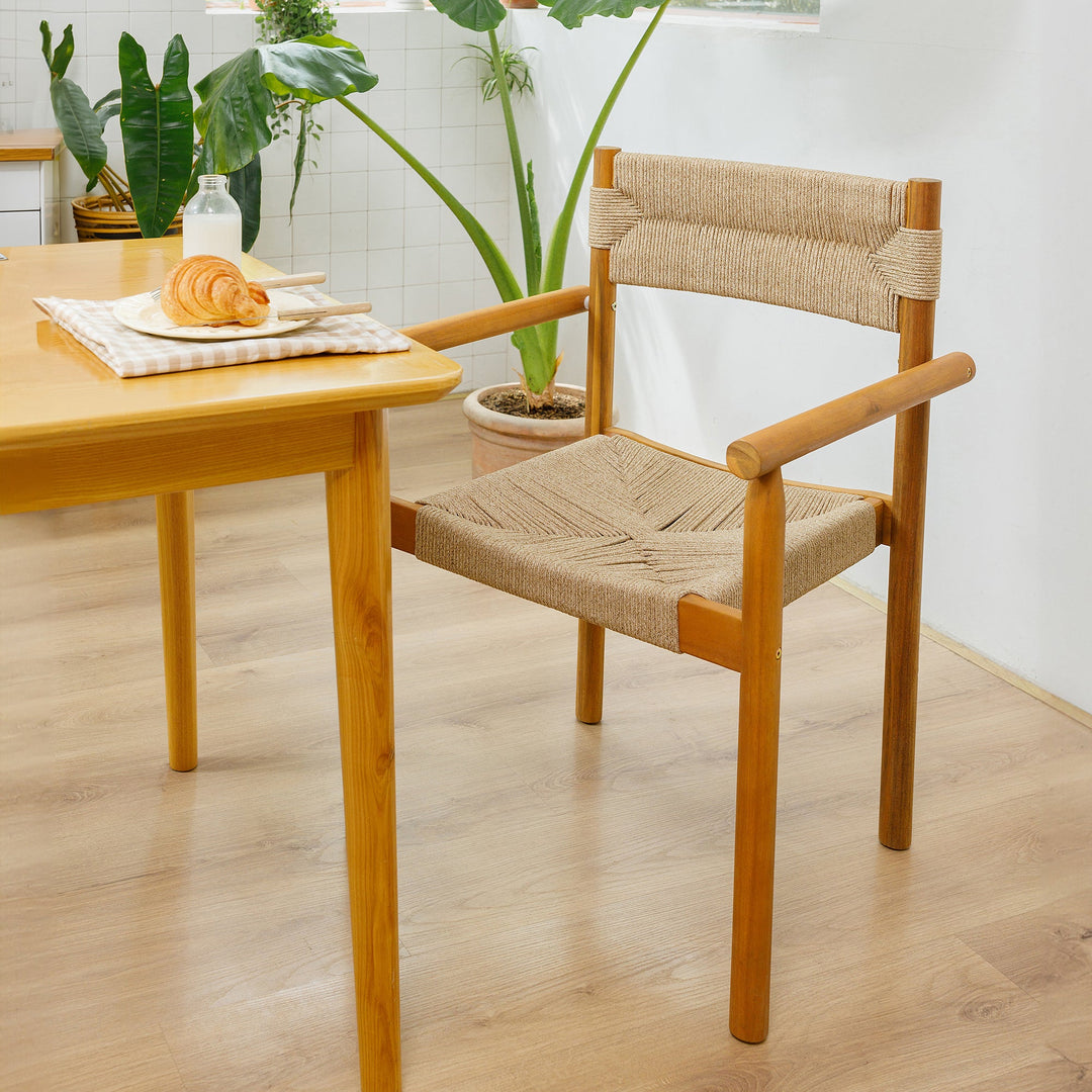Lot de 2 chaises de jardin Nordlys en acacia massif et corde OVALLE