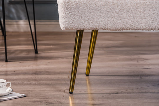 Fauteuil rétro Nordlys en métal et bouclettes blanches BOLGE