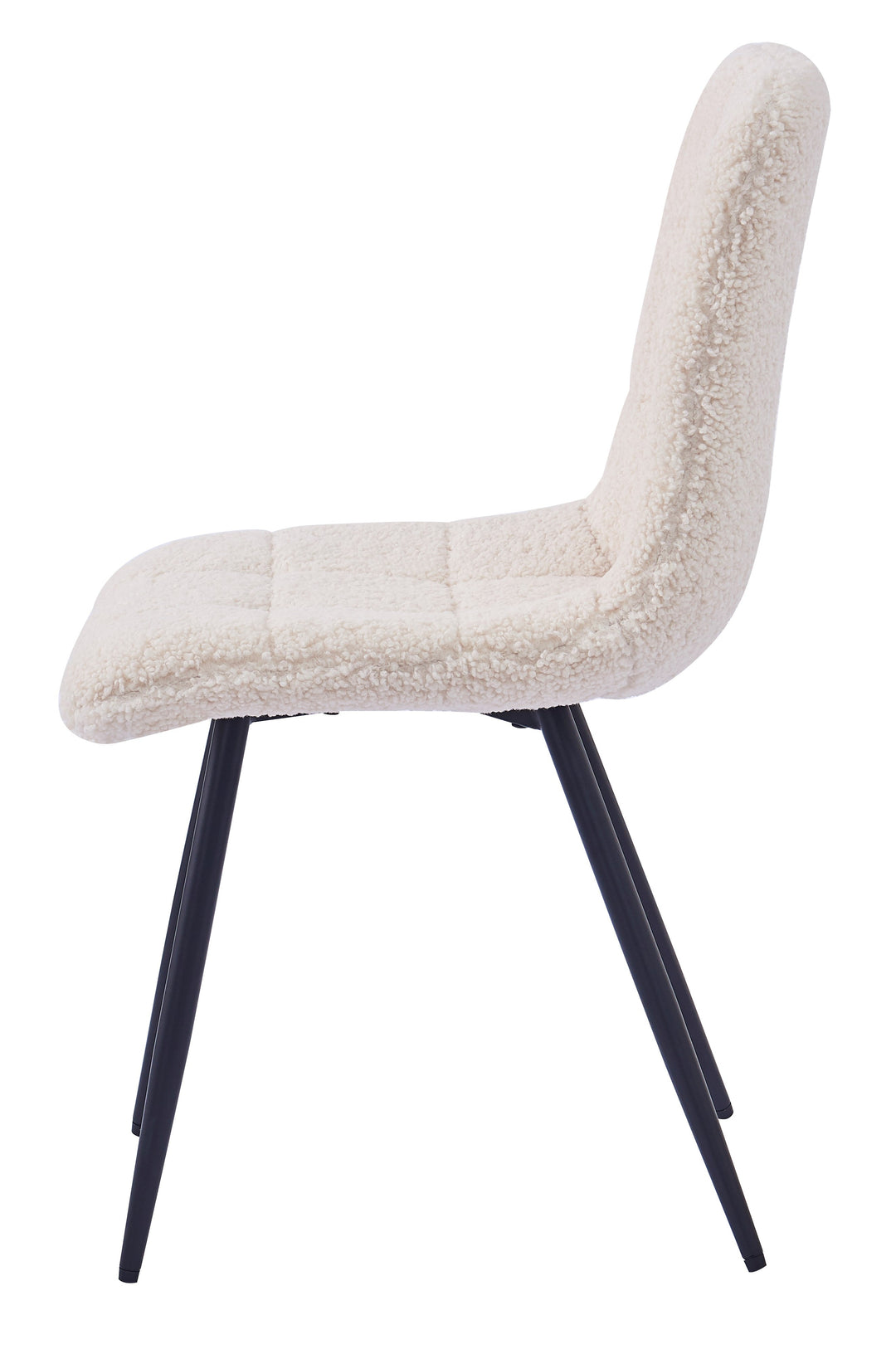 Lot de 2 chaises Nordlys en métal et bouclettes blanc BJORN