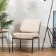 Fauteuil de salon en métal et bouclettes blanches