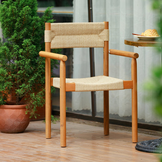 Lot de 2 chaises de jardin Nordlys en acacia massif et corde OVALLE