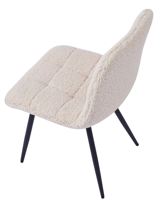 Lot de 2 chaises Nordlys en métal et bouclettes blanc BJORN