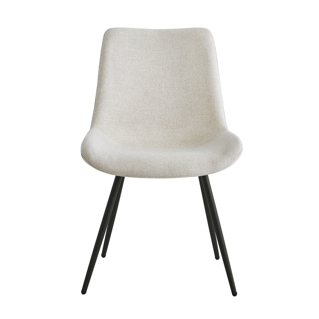 Lot de 2 chaises en métal et tissu beige