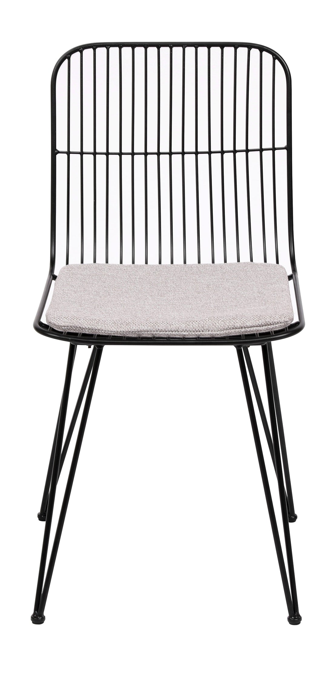 Lot de 2 chaises industrielles filaires Nordlys en métal noir CHESTER