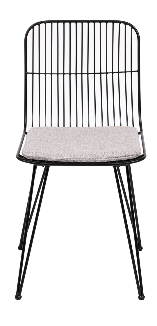 Lot de 2 chaises industrielles filaires Nordlys en métal noir CHESTER