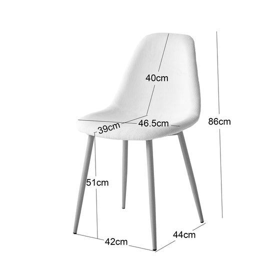 Lot de 4 chaises Nordlys en métal et velours côtelé beige COPENHAGEN