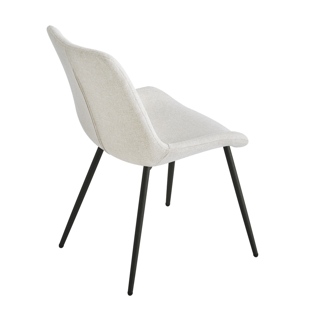 Lot de 2 chaises en métal et tissu beige