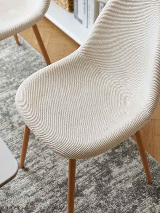 Lot de 4 chaises Nordlys en métal et velours côtelé beige COPENHAGEN