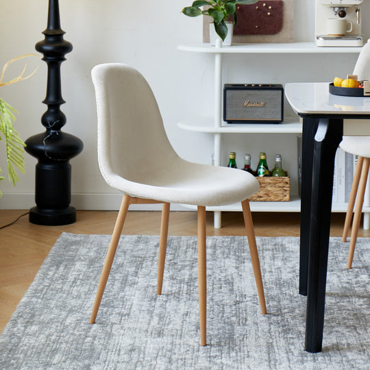 Lot de 4 chaises Nordlys en métal et velours côtelé beige COPENHAGEN