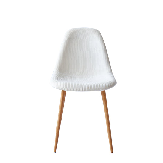 Lot de 4 chaises Nordlys en métal et velours côtelé beige COPENHAGEN