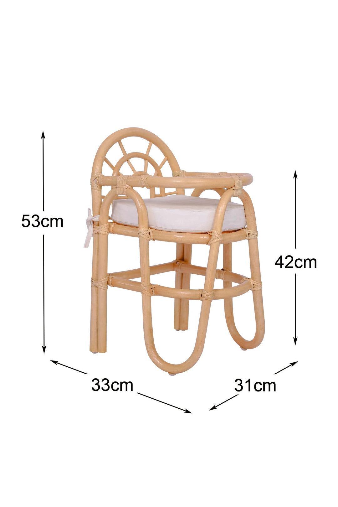 Chaise haute pour bébé Nordlys en rotin naturel TANJUNG