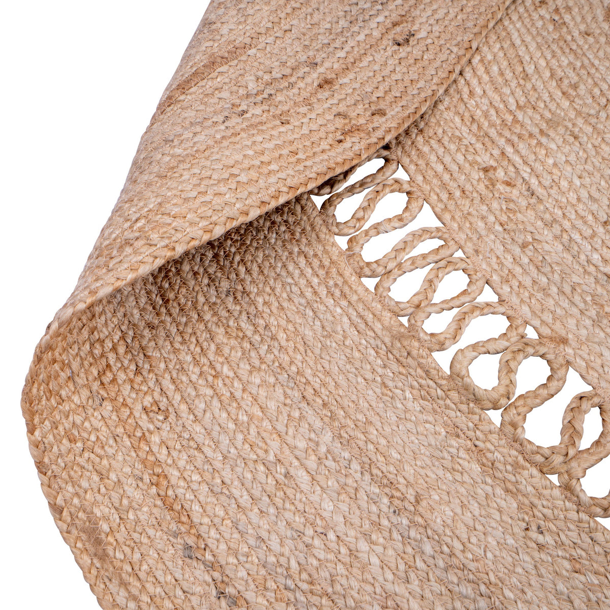 Tapis rond Nordlys en jute naturelle tissée marron 180 x 180 cm RUNE