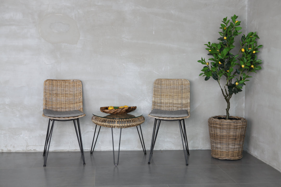 Lot de 2 chaises Nordlys en métal et fibres naturelles PENANG