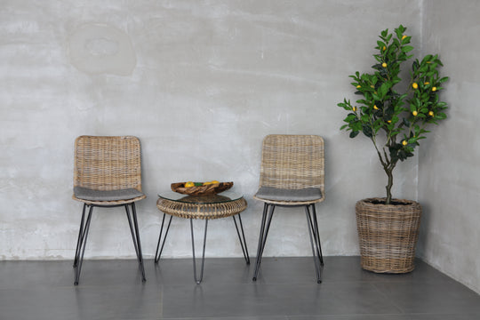 Lot de 2 chaises Nordlys en métal et fibres naturelles PENANG