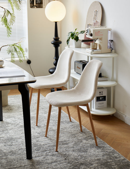 Lot de 4 chaises Nordlys en métal et velours côtelé beige COPENHAGEN